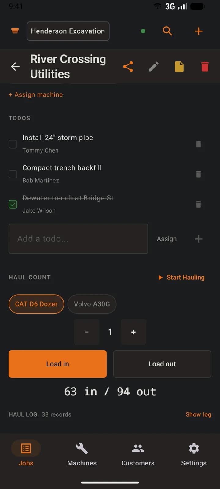 Haul counter on Android